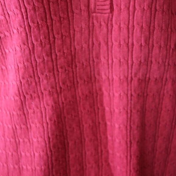 Croft & Barrow Red Henley Cable Knit Sweater Medium - Picture 8 of 14